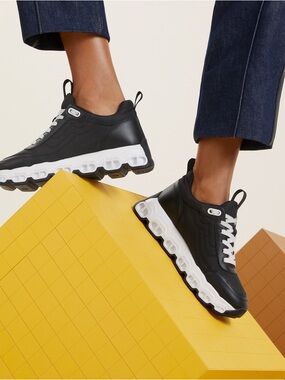Hermes Impulse Black and White Sole Lace-Up Sneaker